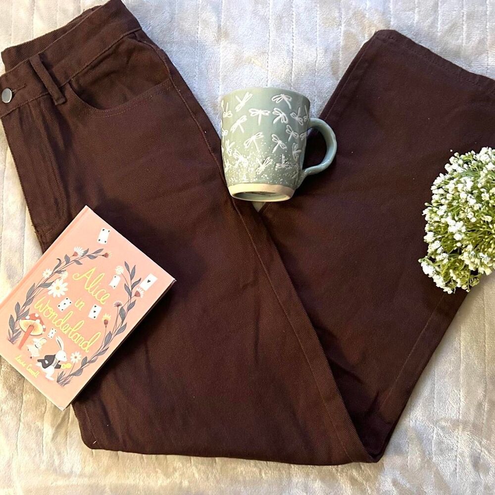 Shein Women's Brown Straight Jeans